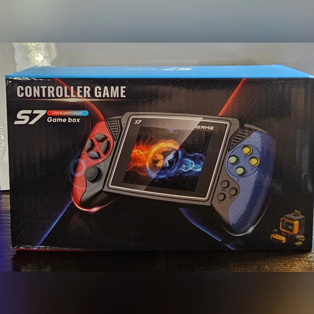 Game Box Handheld Console - Black with Red and Blue Accents